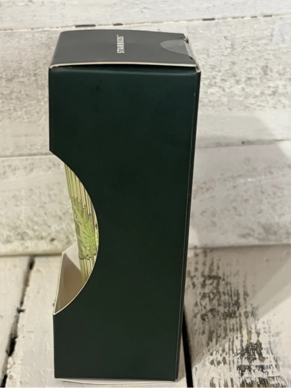 NWT Starbucks Lilac & Lime Ribbed Acrylic Tumbler Keychain